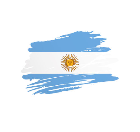 Argentina flag - nation vector country flag trextured in grunge scratchy brush stroke.のイラスト素材