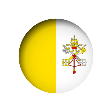 Vatican City flag - behind the cut circle paper hole with inner shadow.のイラスト素材