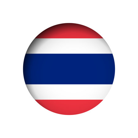 Thailand flag - behind the cut circle paper hole with inner shadow.のイラスト素材