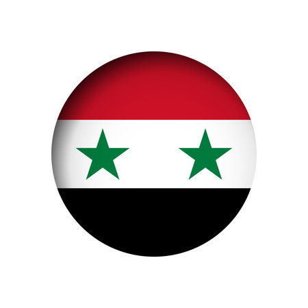 Syria flag - behind the cut circle paper hole with inner shadow.のイラスト素材
