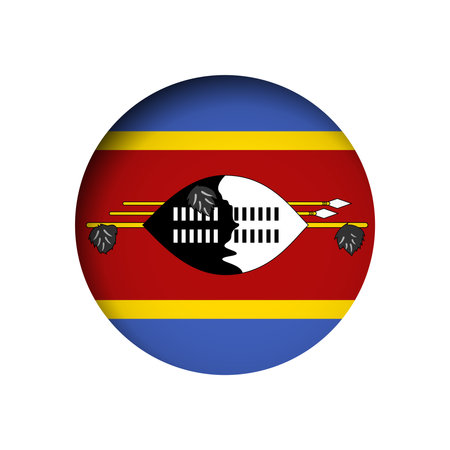 Eswatini flag - behind the cut circle paper hole with inner shadow.のイラスト素材