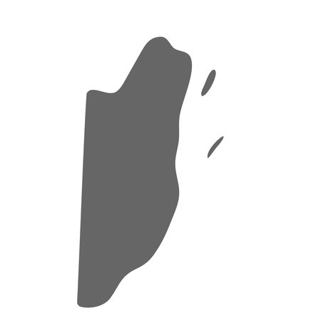 Belize country simplified map. Grey stylish smooth map. Vector icons isolated on white background.のイラスト素材