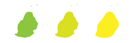 Mauritius country black outline and colored country silhouettes in three different levels of smoothness. Simplified maps. Vector icons isolated on white background.のイラスト素材