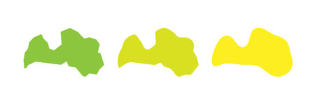 Latvia country black outline and colored country silhouettes in three different levels of smoothness. Simplified maps. Vector icons isolated on white background.のイラスト素材