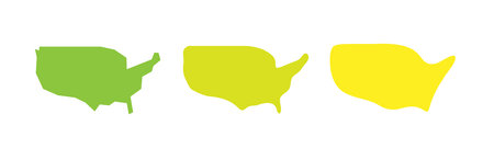 United States of America country black outline and colored country silhouettes in three different levels of smoothness. Simplified maps. Vector icons isolated on white background.のイラスト素材