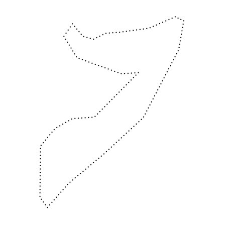 Somalia country simplified map. Black dotted outline contour. Simple vector icon.のイラスト素材