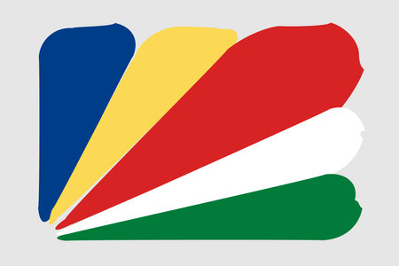 Seychelles flag - painted design vector illustration. Vector brush styleのイラスト素材