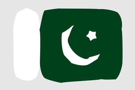 Pakistan flag - painted design vector illustration. Vector brush styleのイラスト素材