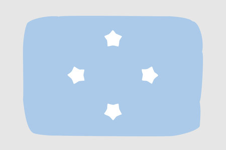 Federated States of Micronesia flag - painted design vector illustration. Vector brush styleのイラスト素材