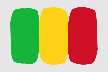 Mali flag - painted design vector illustration. Vector brush styleのイラスト素材