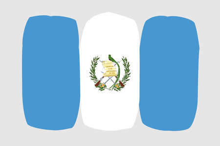 Guatemala flag - painted design vector illustration. Vector brush styleのイラスト素材