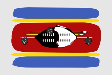 Eswatini flag - painted design vector illustration. Vector brush styleのイラスト素材