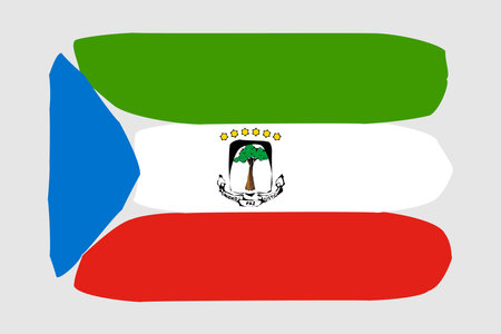 Equatorial Guinea flag - painted design vector illustration. Vector brush styleのイラスト素材