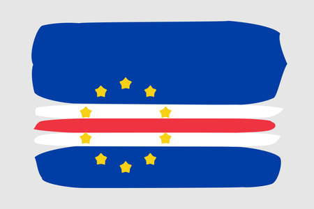 Cape Verde flag - painted design vector illustration. Vector brush styleのイラスト素材