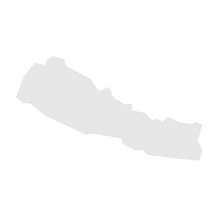 Nepal country simplified map. Light grey silhouette with sharp corners isolated on white background. Simple vector iconのイラスト素材