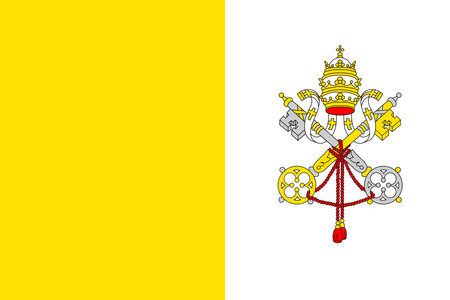 Vatican City vector flag in official colors and 3:2 aspect ratio.のイラスト素材