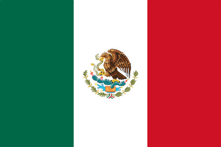 Mexico vector flag in official colors and 3:2 aspect ratio.のイラスト素材