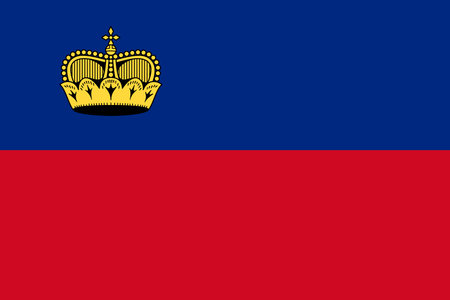 Liechtenstein vector flag in official colors and 3:2 aspect ratio.のイラスト素材
