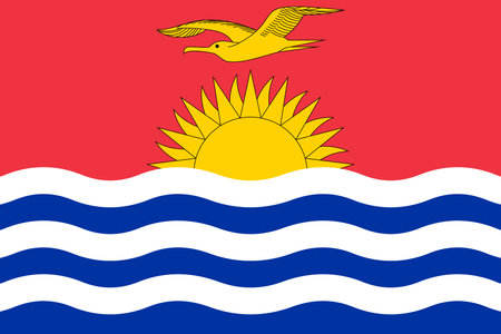 Kiribati vector flag in official colors and 3:2 aspect ratio.のイラスト素材
