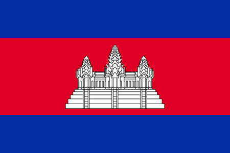 Cambodia vector flag in official colors and 3:2 aspect ratio.のイラスト素材