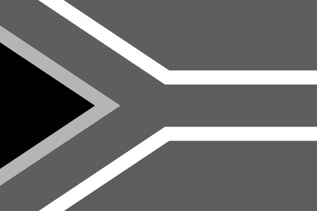 South Africa flag - greyscale monochrome vector illustration. Flag in black and whiteのイラスト素材