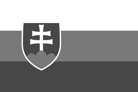 Slovakia flag - greyscale monochrome vector illustration. Flag in black and whiteのイラスト素材