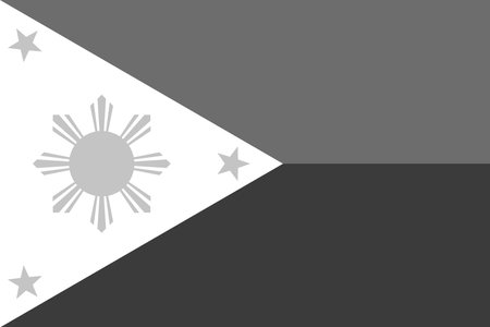 Philippines flag - greyscale monochrome vector illustration. Flag in black and whiteのイラスト素材