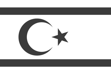Northern Cyprus flag - greyscale monochrome vector illustration. Flag in black and whiteのイラスト素材