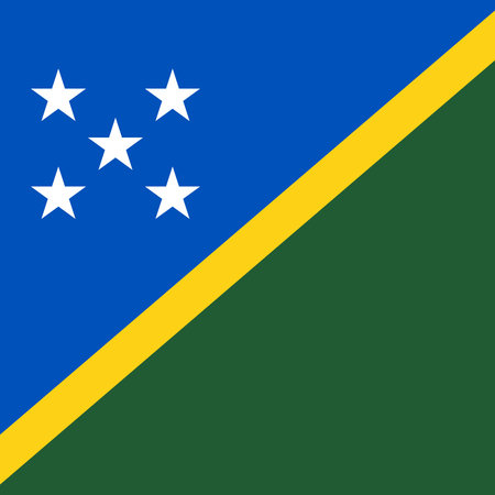 Solomon Islands flag - solid flat vector square with sharp corners.のイラスト素材
