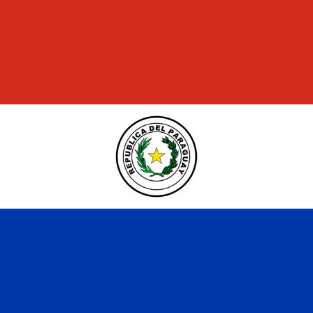 Paraguay flag - solid flat vector square with sharp corners.のイラスト素材