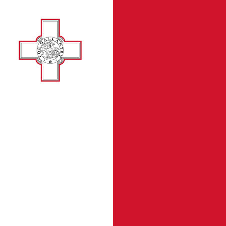 Malta flag - solid flat vector square with sharp corners.のイラスト素材