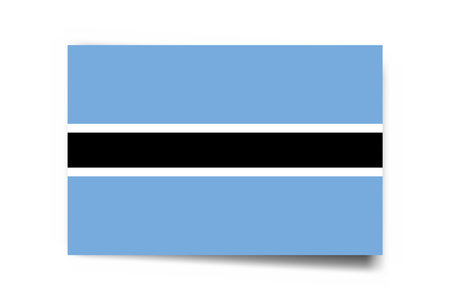 Botswana flag - rectangle card with dropped shadow isolated on white background.のイラスト素材