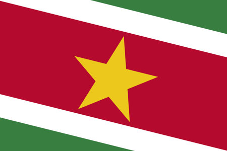 Suriname flag - rectangular cutout of rotated vector flag.のイラスト素材