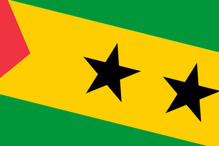 Sao Tome and Principe flag - rectangular cutout of rotated vector flag.のイラスト素材