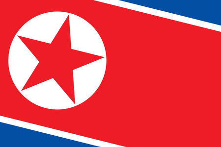 North Korea flag - rectangular cutout of rotated vector flag.のイラスト素材