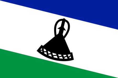 Lesotho flag - rectangular cutout of rotated vector flag.のイラスト素材