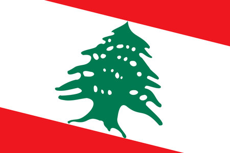 Lebanon flag - rectangular cutout of rotated vector flag.のイラスト素材
