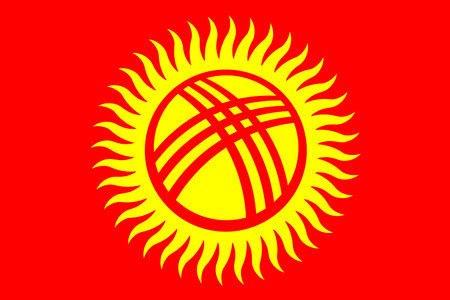 Kyrgyzstan flag - rectangular cutout of rotated vector flag.のイラスト素材