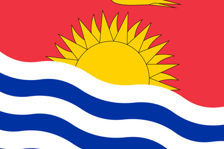 Kiribati flag - rectangular cutout of rotated vector flag.のイラスト素材