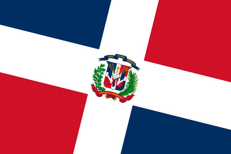 Dominican Republic flag - rectangular cutout of rotated vector flag.のイラスト素材
