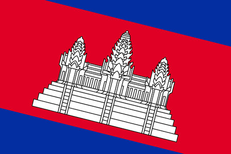 Cambodia flag - rectangular cutout of rotated vector flag.のイラスト素材