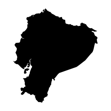 Ecuador high detailed vector representation of country silhouette in solid black on white background. For educational, decorative, or informational use showcasing the national outline.のイラスト素材