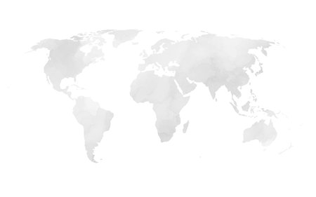 This vector artwork presents a world map adorned with a soft watercolor texture, emphasizing the continents in an artistic and contemporary manner.のイラスト素材