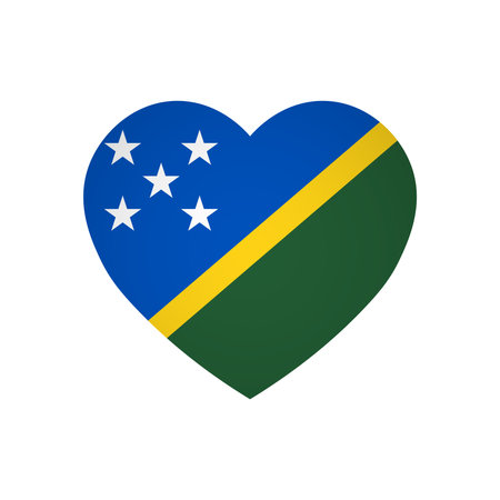 Solomon Islands flag - rectangle colorful flag representing a country cultural identity and heritage. The essence of national pride and unity. Attached by the corners in a paper albumのイラスト素材