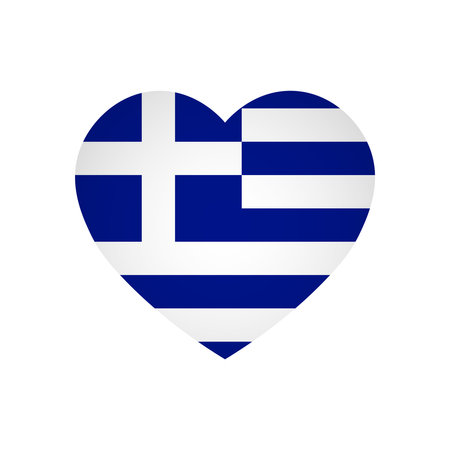 Greece flag - rectangle colorful flag representing a country cultural identity and heritage. The essence of national pride and unity. Attached by the corners in a paper albumのイラスト素材