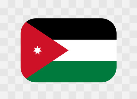 Jordan flag - rounded rectangle colorful flag representing a country cultural identity and heritage. The essence of national pride and unity. Vector flag on transparent background.のイラスト素材