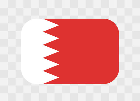 Bahrain flag - rounded rectangle colorful flag representing a country cultural identity and heritage. The essence of national pride and unity. Vector flag on transparent background.のイラスト素材