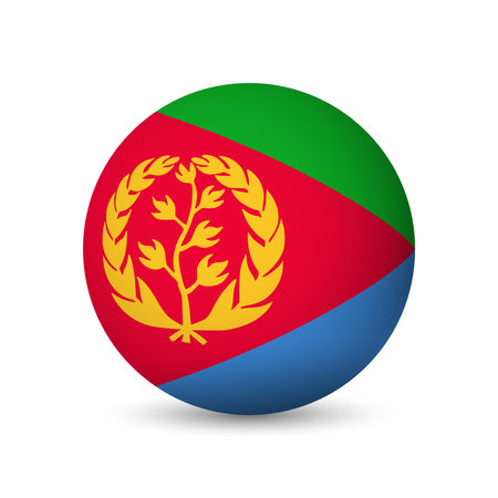 Eritrea flag - 3D sphere in colours of flag representing a country cultural identity and heritage. The essence of national pride and unity. Vector object on white background.のイラスト素材