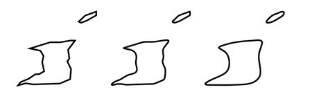 undefinedTrinidad and Tobago country black outline silhouettes in three different levels of smoothness. Simplified maps. Vector icons isolated on white background.のイラスト素材