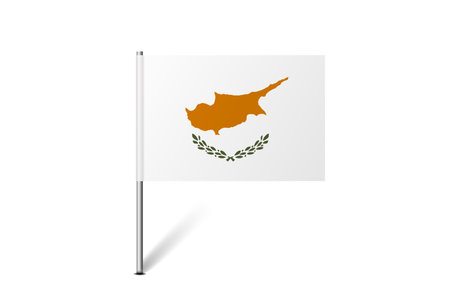 Cyprus flag - map pin flag representing a country cultural identity and heritage. The essence of national pride and unity. Map pin flag stuck in a white backgroundのイラスト素材